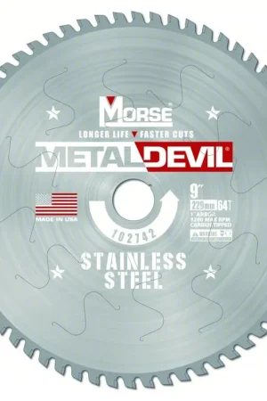 Exclusive Offer 12"9" 0 Tooth Stainless Steel Metal Devil Circular Saw Blade Thin St MK Morse CSM1290FSSC