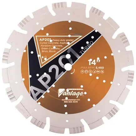 Bargain Diamond Vantage 1812EYZ-AP 18" x 0.125" x 1" Diamond Blade for Asphalt/Reinforced Concrete/Brick/Block/Cured Concrete AP201 TURBO - ALL PURPOSE