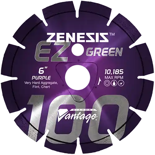 Direct From Factory Diamond Vantage 5508EZ100Z 5.5" x 0.080" Early Entry Saw Diamond Blade for Very Hard Aggregate/Early Entry Green Concrete/Flint/Chert Z100 PURPLE