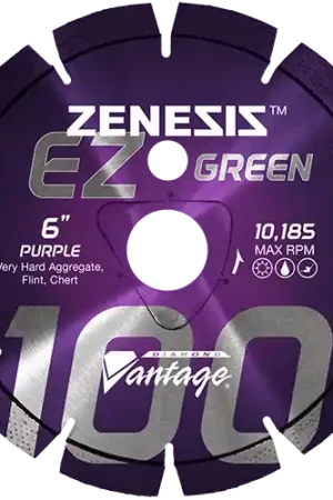 Top Rated Diamond Vantage 0809CZ100Z 8" x 0.095" Early Entry Saw Diamond Blade for Very Hard Aggregate/Early Entry Green Concrete/Flint/Chert Z100 PURPLE