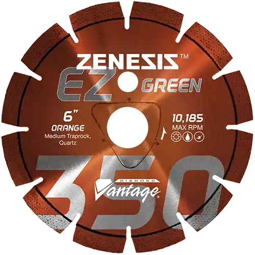 Fresh Stock Diamond Vantage 1312EZ350Z 13.5" x 0.125" Early Entry Saw Diamond Blade for Medium Aggregate/Early Entry Green Concrete/Medium Traprock/Quartz Z350 ORANGE