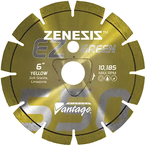Diamond Vantage 1025EZ550Z 10" x 0.250" Early Entry Saw Diamond Blade for Soft Aggregate/Early Entry Green Concrete/Granite/Limestone Z550 YELLOW Latest