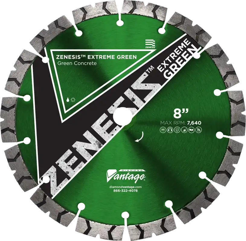 Diamond Vantage 1312KDGZX4 13.5" x 0.125" Diamond Blade for Green Concrete ZENESIS Extreme GREEN Special Discount