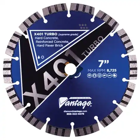 Factory Price Diamond Vantage 0809UZ4-1 8" x 0.095" Diamond Blade for Hard Concrete/Reinforced Concrete/Hard Pavers/Brick X401 TURBO