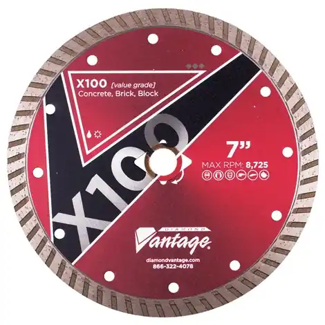 Diamond Vantage 4508CDZBX0-2 4.5" x 0.080" Diamond Blade for Concrete/Masonry X100 New Release