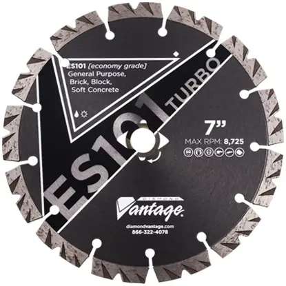 Popular Diamond Vantage 4508CSZ1-2 4.5" x 0.080" Diamond Blade for Concrete/Masonry/Reinforced Concrete ES101 TURBO