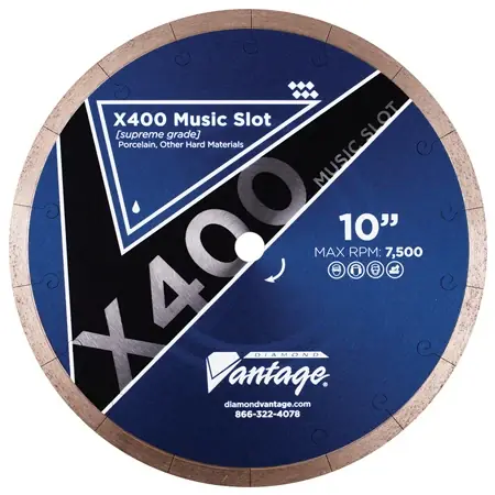 Budget Diamond Vantage 1408LPWX4 14" x 0.080" Diamond Blade for Tile/Porcelain/Hard X400 MUSIC SLOT