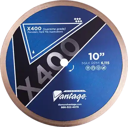 Diamond Vantage 0406APWX4-NMS 4" x 0.060" x 5/8" Diamond Blade for Tile/Porcelain/Hard X400 NON-MUSIC SLOT Shop Now