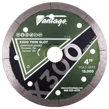 Diamond Vantage 0506APDX3 5" x 0.060" x 5/8" Diamond Blade for Tile/Porcelain/Ceramic X300 THIN T-SLOT PORCELAIN Reduced Price