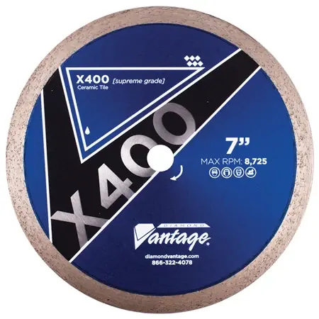 One Day Deal Diamond Vantage 0706ATWX4 7" x 0.060" x 5/8" Diamond Blade for Tile/Ceramic X400 Ceramic