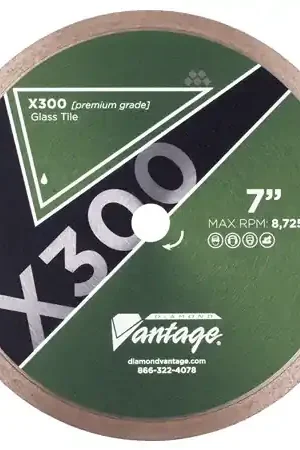 Crafted Diamond Vantage 0705AGWX3 7" x 0.060" x 5/8" Diamond Blade for Glass Tile X300 GLASS TILE