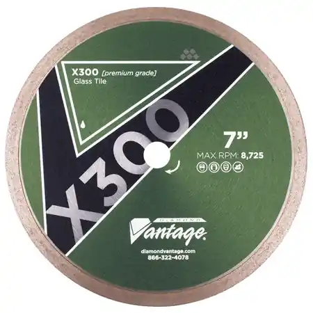 Crafted Diamond Vantage 0705AGWX3 7" x 0.060" x 5/8" Diamond Blade for Glass Tile X300 GLASS TILE