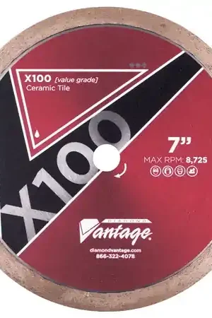 Budget Diamond Vantage 4506ATWX1 4.5" x 0.060" x 5/8" Diamond Blade for Tile/Ceramic X100 Ceramic