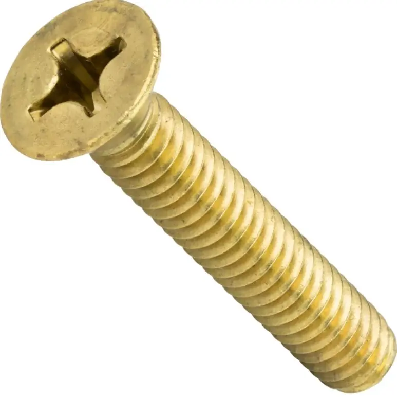 1/4-20 X 1-1/4" Flat Head Machine Screws Phillips Drive Brass (100 / Pkg.) Super Sale