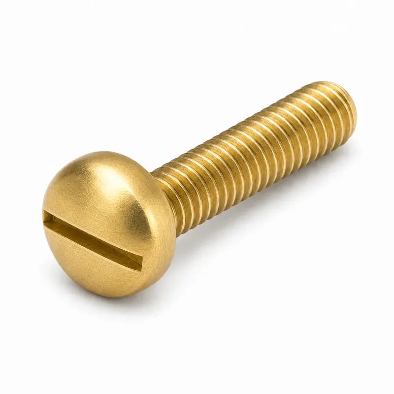 8-32 X 7/8" Pan Head Machine Screws Slotted Drive Brass (200 / Pkg.) Special Discount
