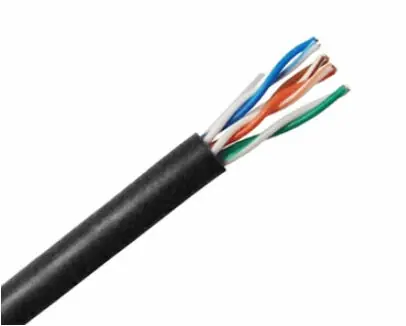 Get Yours CAT5e Direct Burial PVC Ethernet Cable - 24 AWG 4 Pair - Black