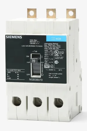 Limited Offer Siemens NGB3B070B - 70A 3 Pole Molded Case Circuit Breaker