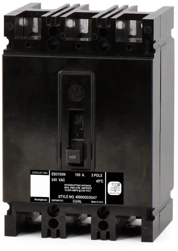 Super Sale Eaton / Westinghouse EB3100N - 100A 3 Pole Molded Case Switch