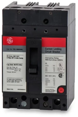 Free Returns ABB / General Electric TEL136035WL - 35A 3 Pole Molded Case Circuit Breaker