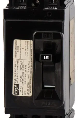 Federal Pacific NE223015 - 15A 2 Pole Molded Case Circuit Breaker High Quality