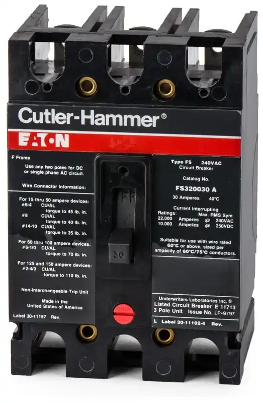 New Arrival Eaton / Cutler-Hammer FS320030A - 30A 3 Pole Molded Case Circuit Breaker