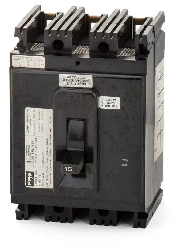 Free Returns Federal Pacific NE234015 - 15A 3 Pole Molded Case Circuit Breaker