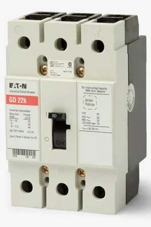 Trending Eaton / Cutler-Hammer GD3050 - 50A 3 Pole Molded Case Circuit Breaker