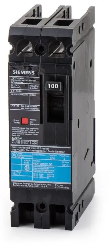 Siemens ED42B100L - 100A 2 Pole Molded Case Circuit Breaker Reduced Price