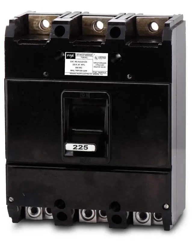 Popular Federal Pacific NJL631225 - 225A 3 Pole Molded Case Circuit Breaker