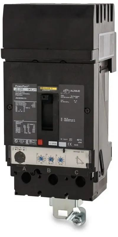 Cheap Schneider Electric JDA36250U31X - 250A 3 Pole Molded Case Circuit Breaker