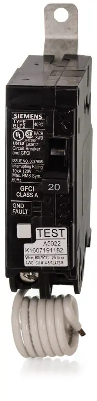 New Release Siemens BF120A - 20A GFCI Molded Case Circuit Breaker