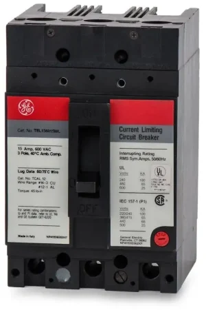 ABB / General Electric TEL136015WL - 15A 3 Pole Miniature Circuit Breaker Premium