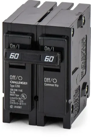 Eaton / Challenger C260 - 60A 2 Pole Miniature Circuit Breaker Free Returns