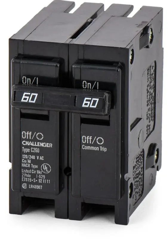 Eaton / Challenger C260 - 60A 2 Pole Miniature Circuit Breaker Free Returns