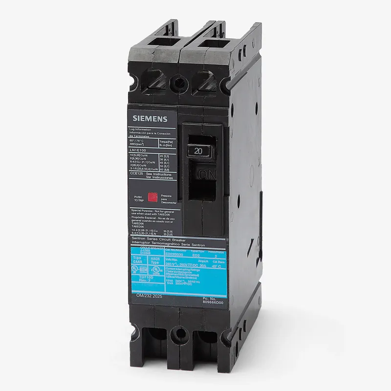 Luxury Siemens ED22B020 - 20A 2 Pole Molded Case Circuit Breaker