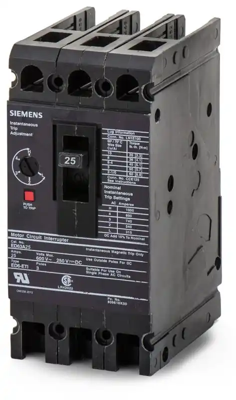 Grab Now Siemens ED63A025 - 25A 3 Pole Motor Circuit Protector