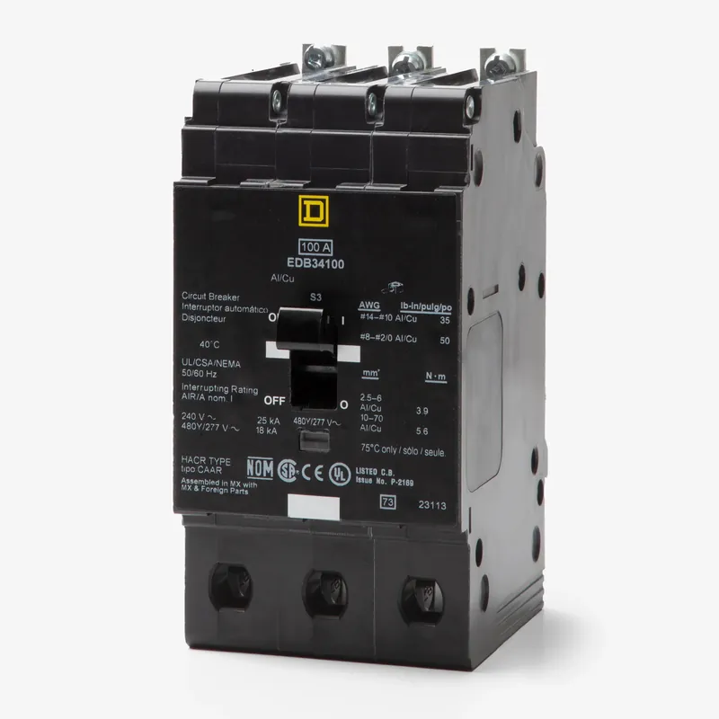 Fresh Stock Square D EDB34100 - 100A 3 Pole Miniature Circuit Breaker