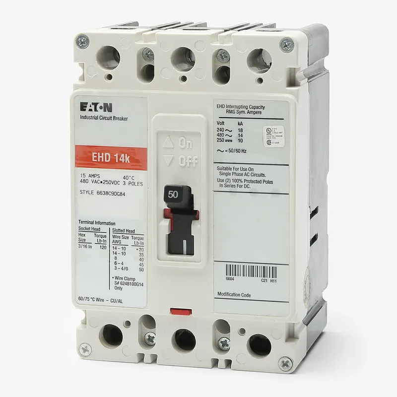 Eaton / Cutler-Hammer EHD3050 - 50A 3 Pole Molded Case Circuit Breaker One Day Deal