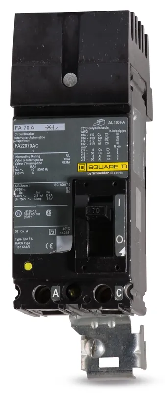 Square D FA22070AC - 70A 2 Pole Molded Case Circuit Breaker Trusted Brand