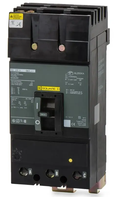 Authentic Square D KA36200 - 200A 3 Pole Molded Case Circuit Breaker