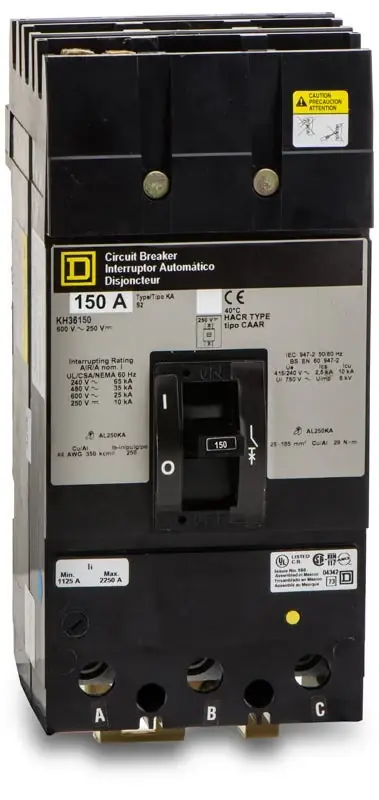 Square D KH36150 - 150A 3 Pole Molded Case Circuit Breaker Latest