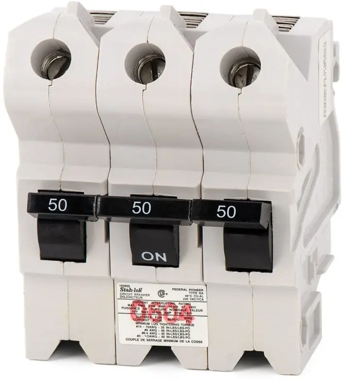 Price Cut Federal Pacific NA3P50 - 50A 3 Pole Miniature Circuit Breaker