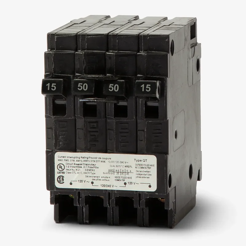 Certified Siemens Q21550CT - 15/50A Triplex Miniature Circuit Breaker