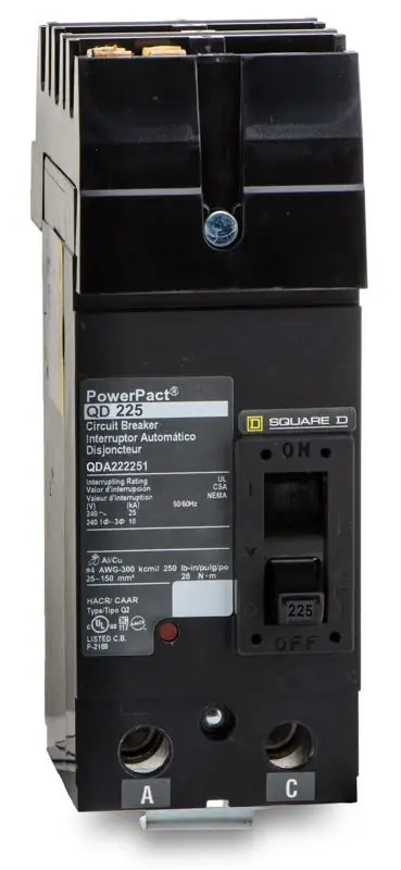 Square D QDA222251 - 225A 2 Pole Molded Case Circuit Breaker Special Discount