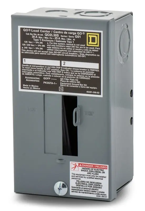 Square D QO2L30S Load Center Free Returns
