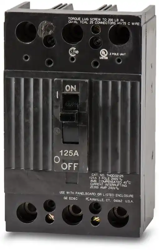 Today Only ABB / General Electric THQD32125 - 125A 3 Pole Molded Case Circuit Breaker