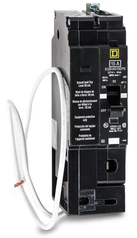 Professional Grade Square D EGB14015EPD - 15A GFEP Miniature Circuit Breaker