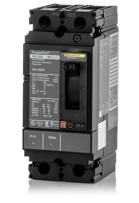Save Now Schneider Electric / Square D HGL26025 - 25A 2 Pole Molded Case Circuit Breaker