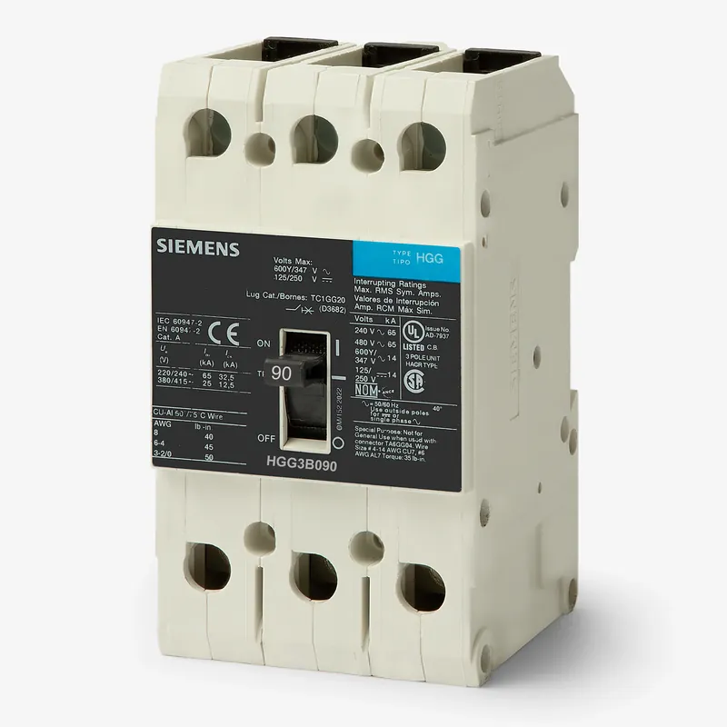 Professional Grade Siemens HGG3B090L - 90A 3 Pole Molded Case Circuit Breaker