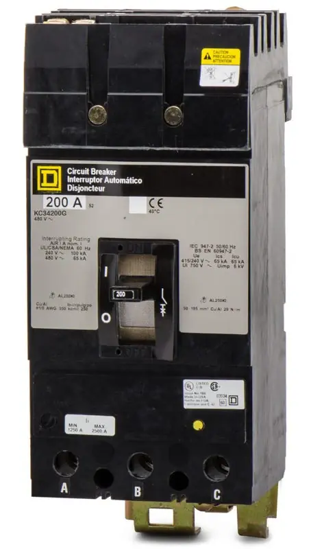 Brand New Square D KC34200G - 200A 3 Pole Molded Case Circuit Breaker